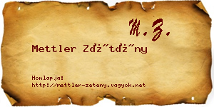 Mettler Zétény névjegykártya
